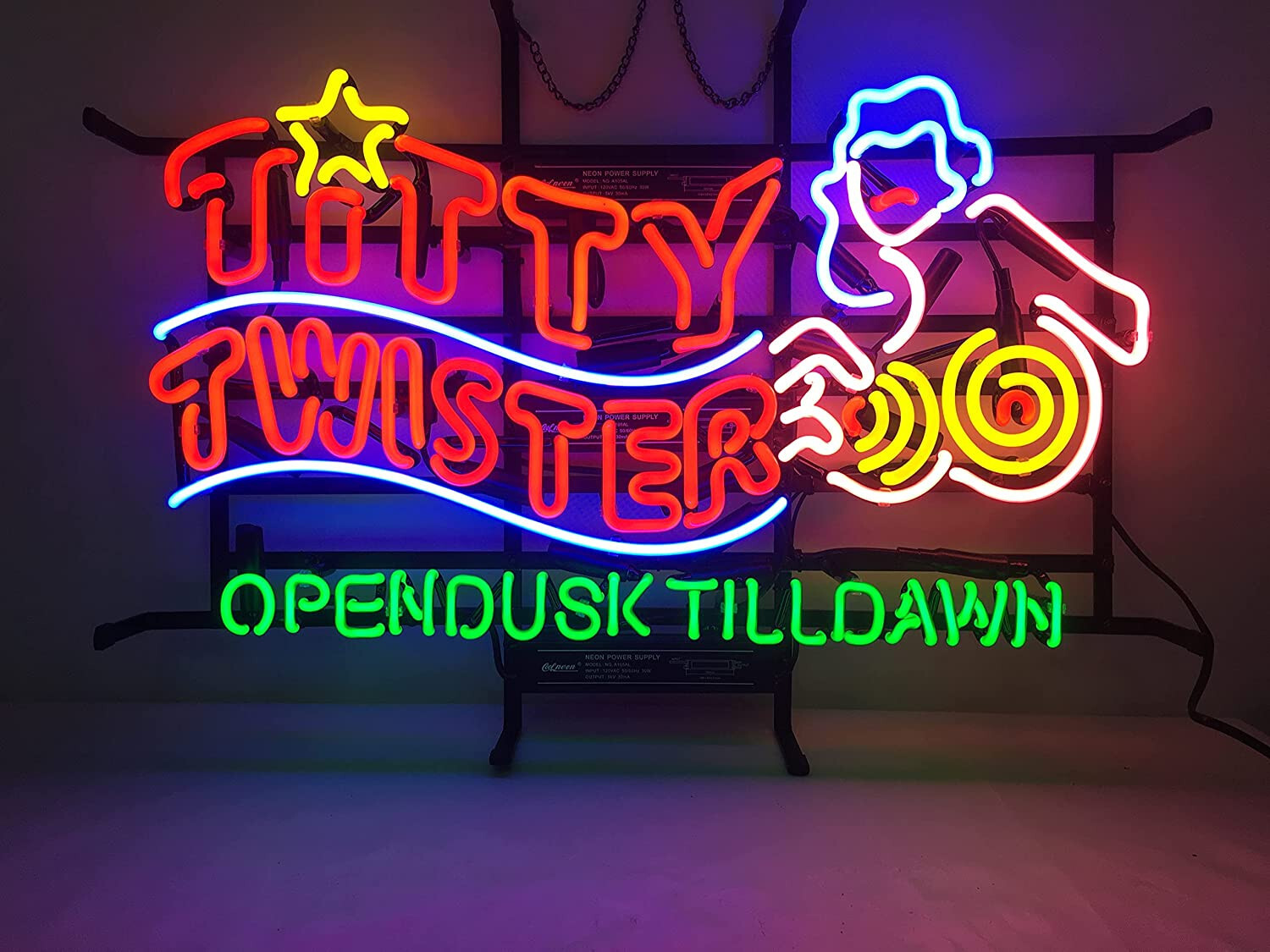 Open Dusk Till Dawn Neon Light Sign 24×20 Beer Bar Pub Man Cave Wall Decor