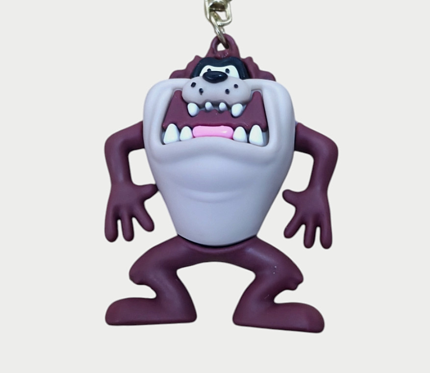 Tasmanian Devil Rubber & Metal Keychain Looney Tunes Brand New Free Shipping