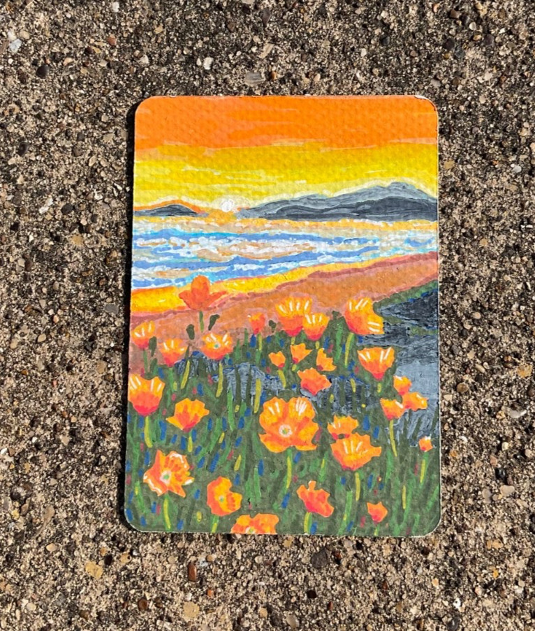 ACEO Art Card PRINT of Hand Painted & Signed Acrylic Original 3.5inx2.5in