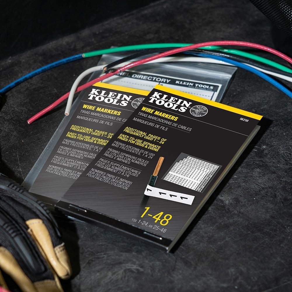 Wire Marker Book for Cable Management – Electric Panel Organization Labels 1-48