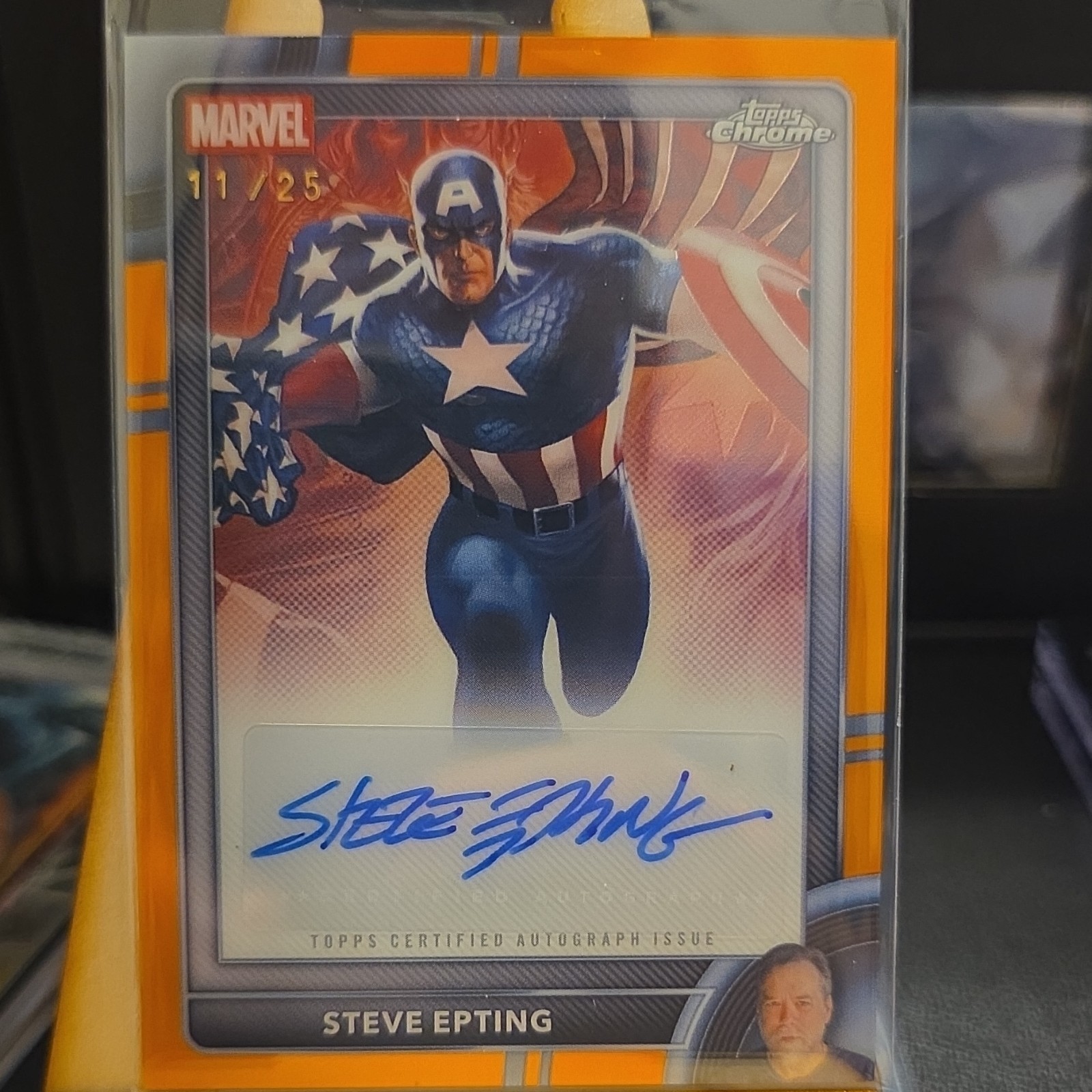 Topps 2026 Chrome Marvel Captain America Steve Epting AA-SE Auto /25