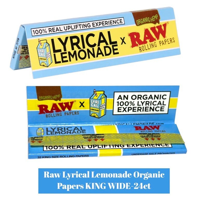 Raw New Wide King Size Rolling Papers Lyrical Lemonade 1/PK Discounts! USA SHPD