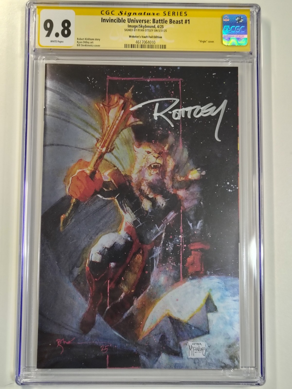BATTLE BEAST #1 SIENKIEWICZ FOIL Webster’s Vault CGC 9.8 SDCC SIGNED RYAN OTTLEY