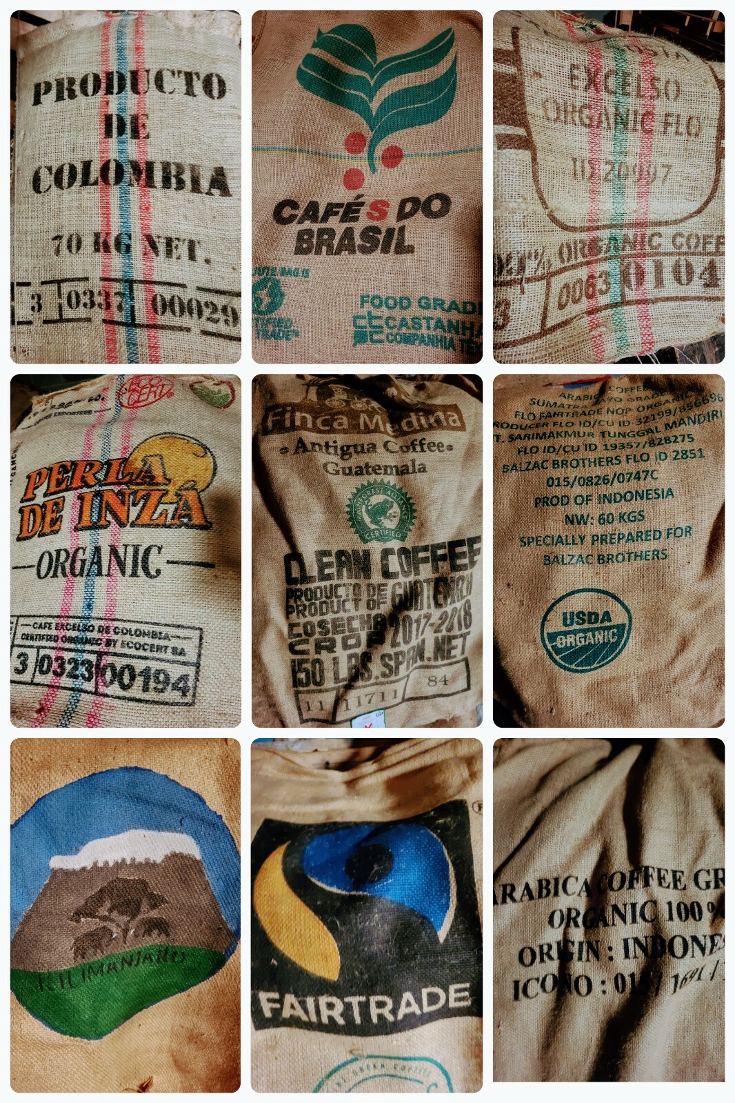 AUTHENTIC JUTE BURLAP COFFEE BAGS – FULL SIZE (5 PACK)