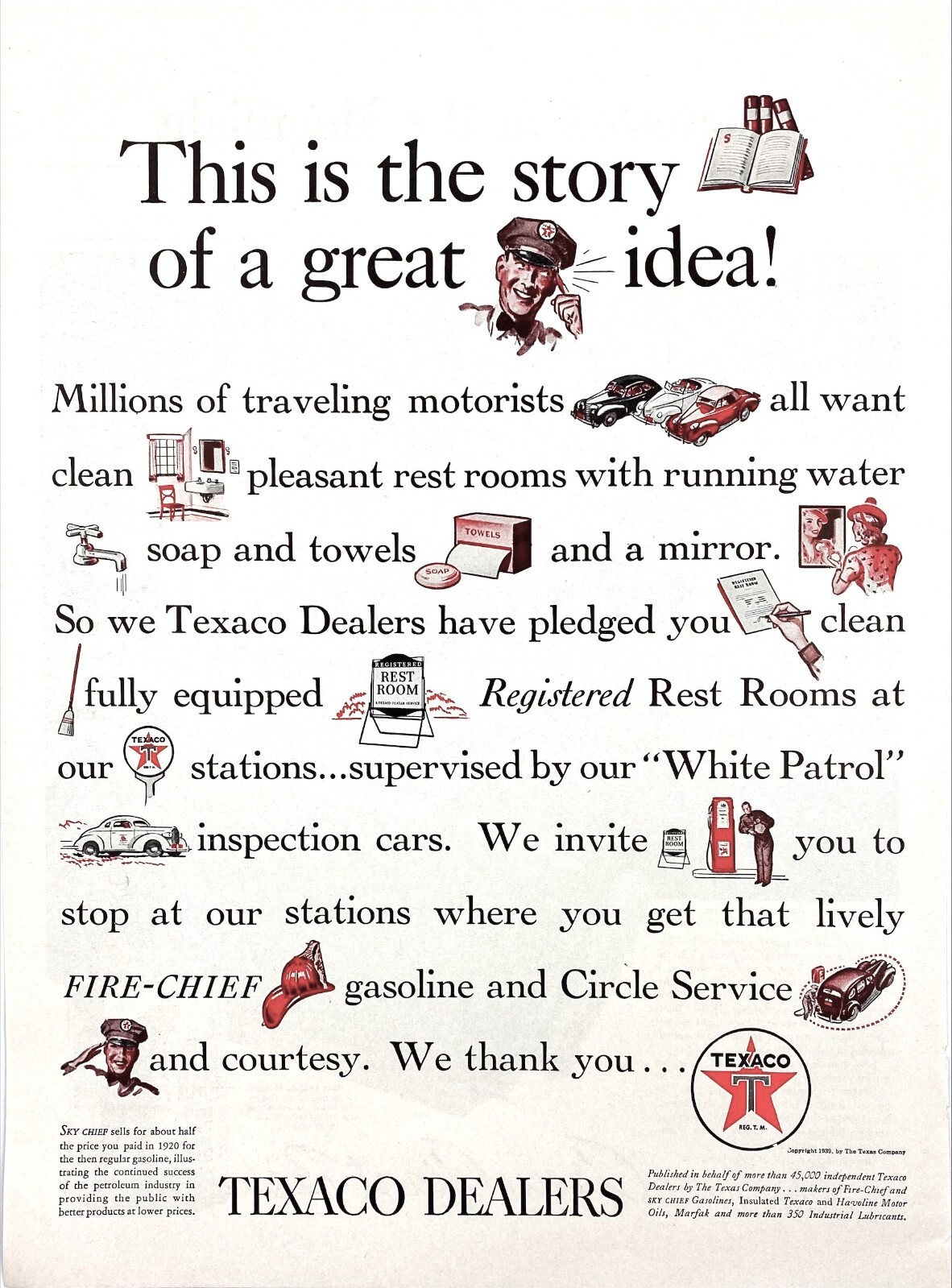 Texaco Dealers Petroleum Industry Efforts To Keep Motorist Vtg Magazine Print Ad