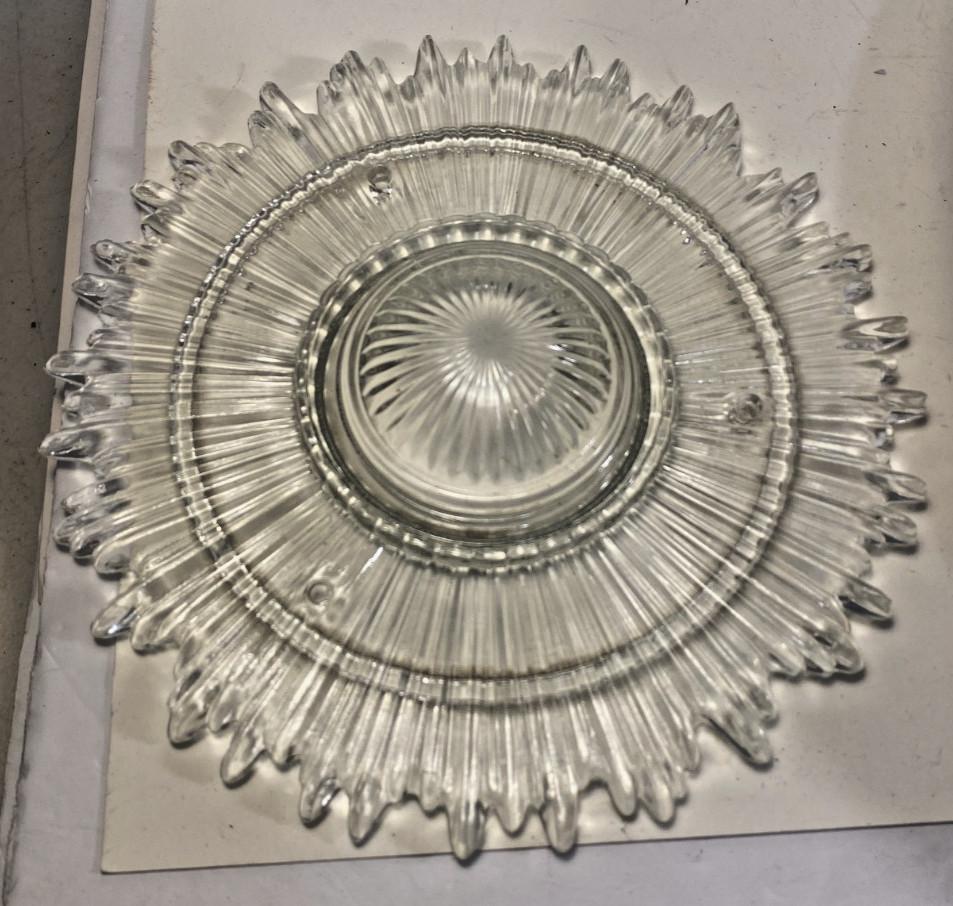 Vtg 40s 50s McmAtomic Aluminum Starburst 3 Chain Ceiling Light UFO Flying Saucer
