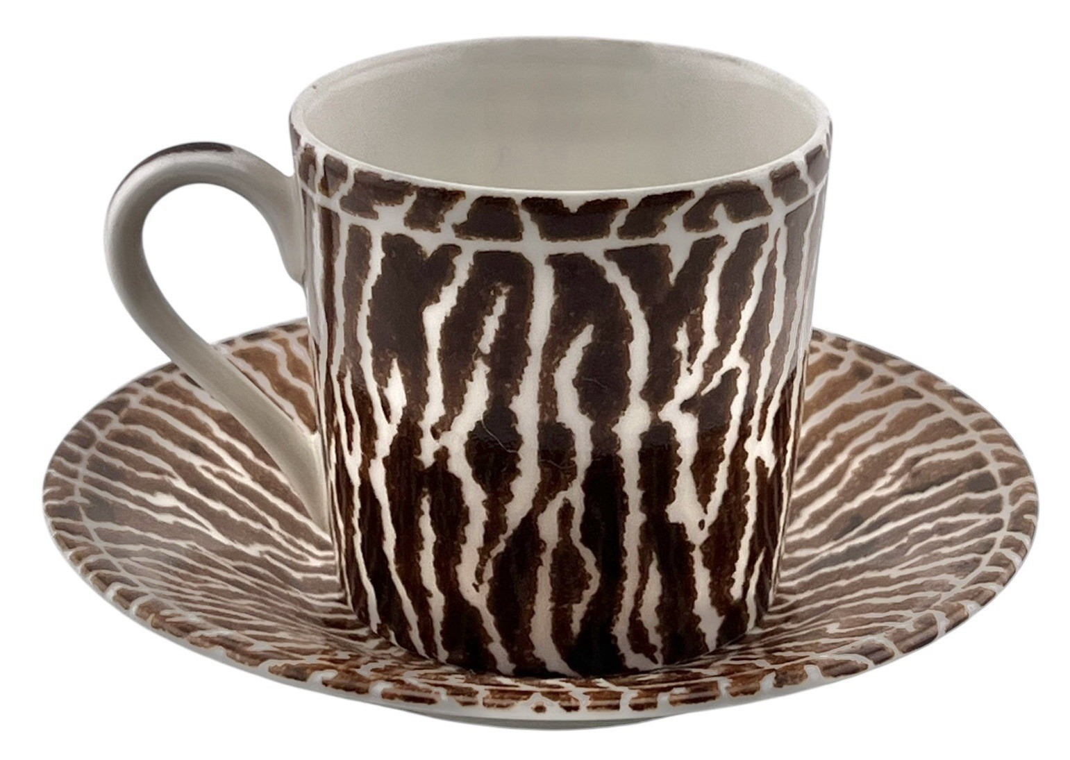 Vintage TAITU Fauna Animal Print Espresso Cup & Saucer Emilio Bergamin Italy