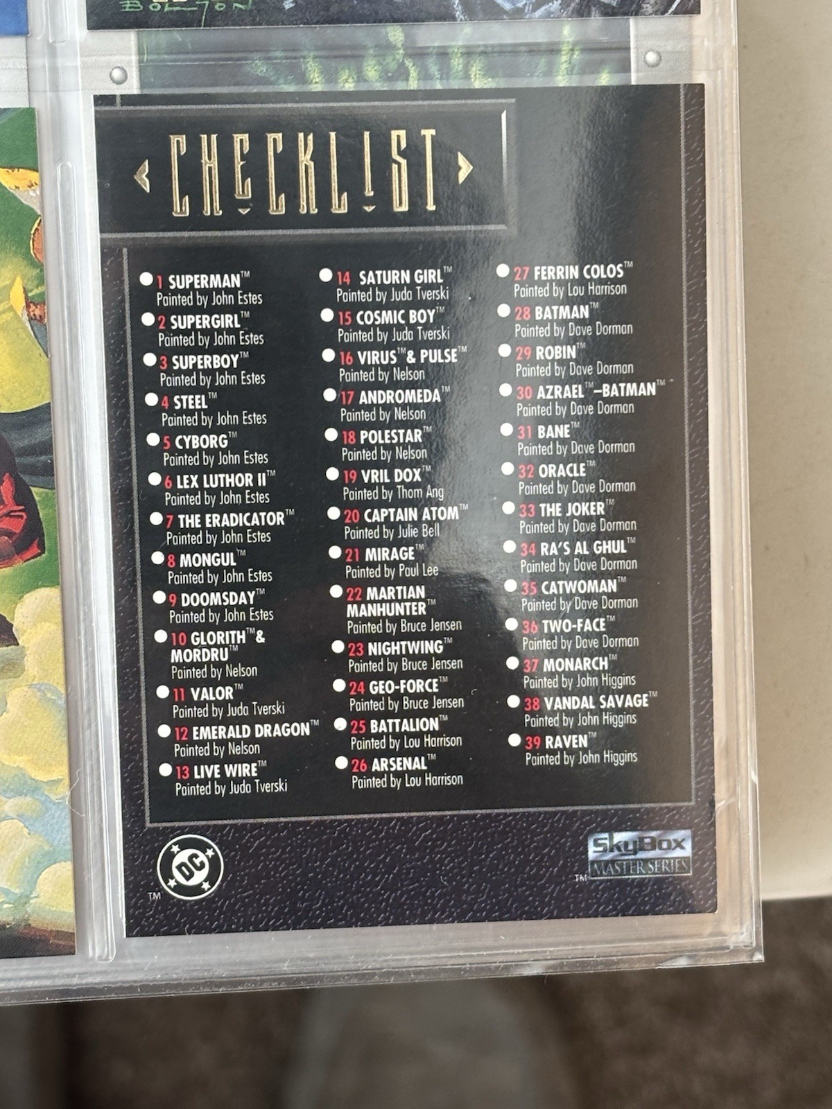 Skybox DC Comics Master Series 1994 Complete Base Set 1-90 with Checklist