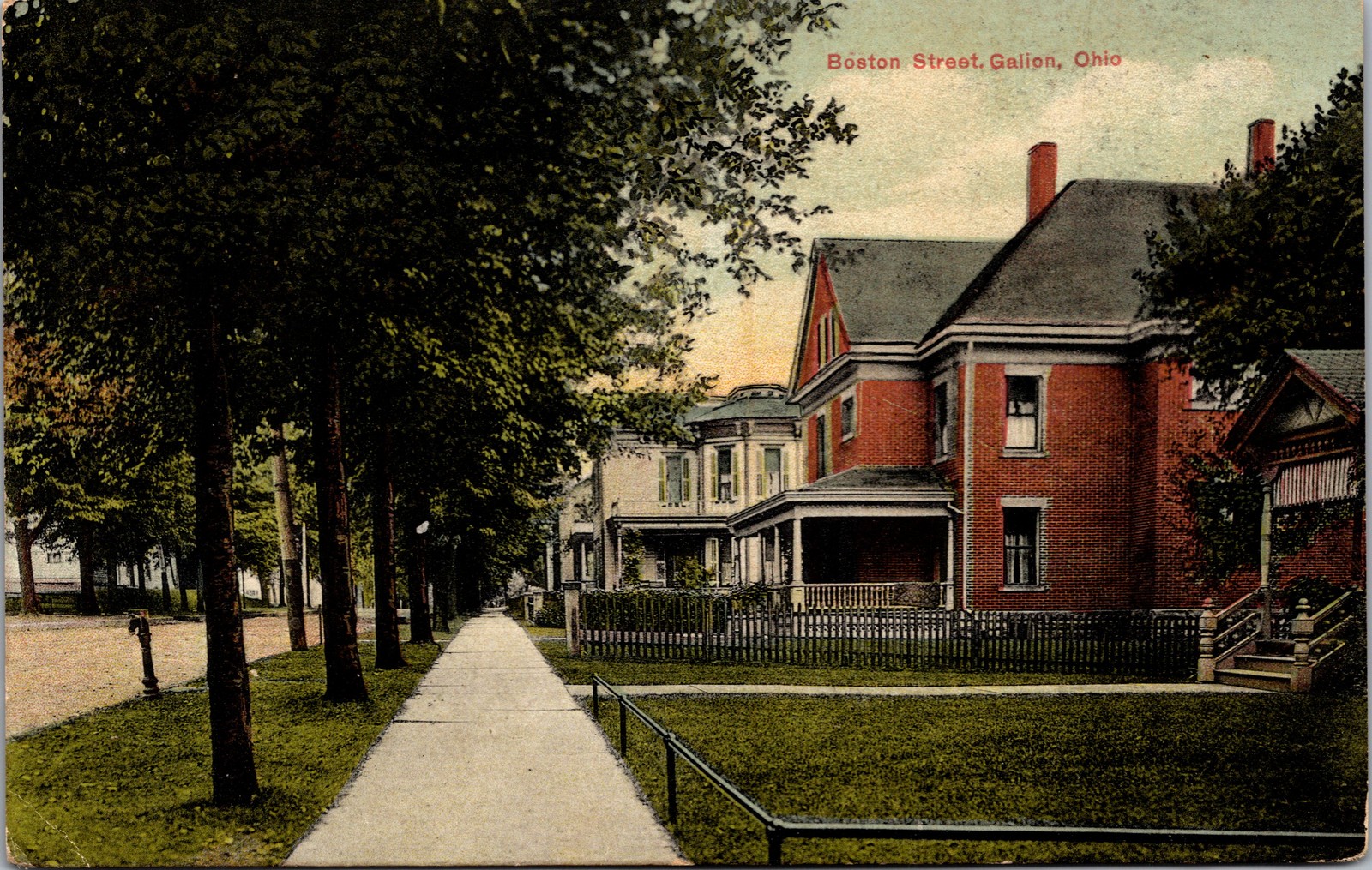 Postcard OH Galion Boston Street