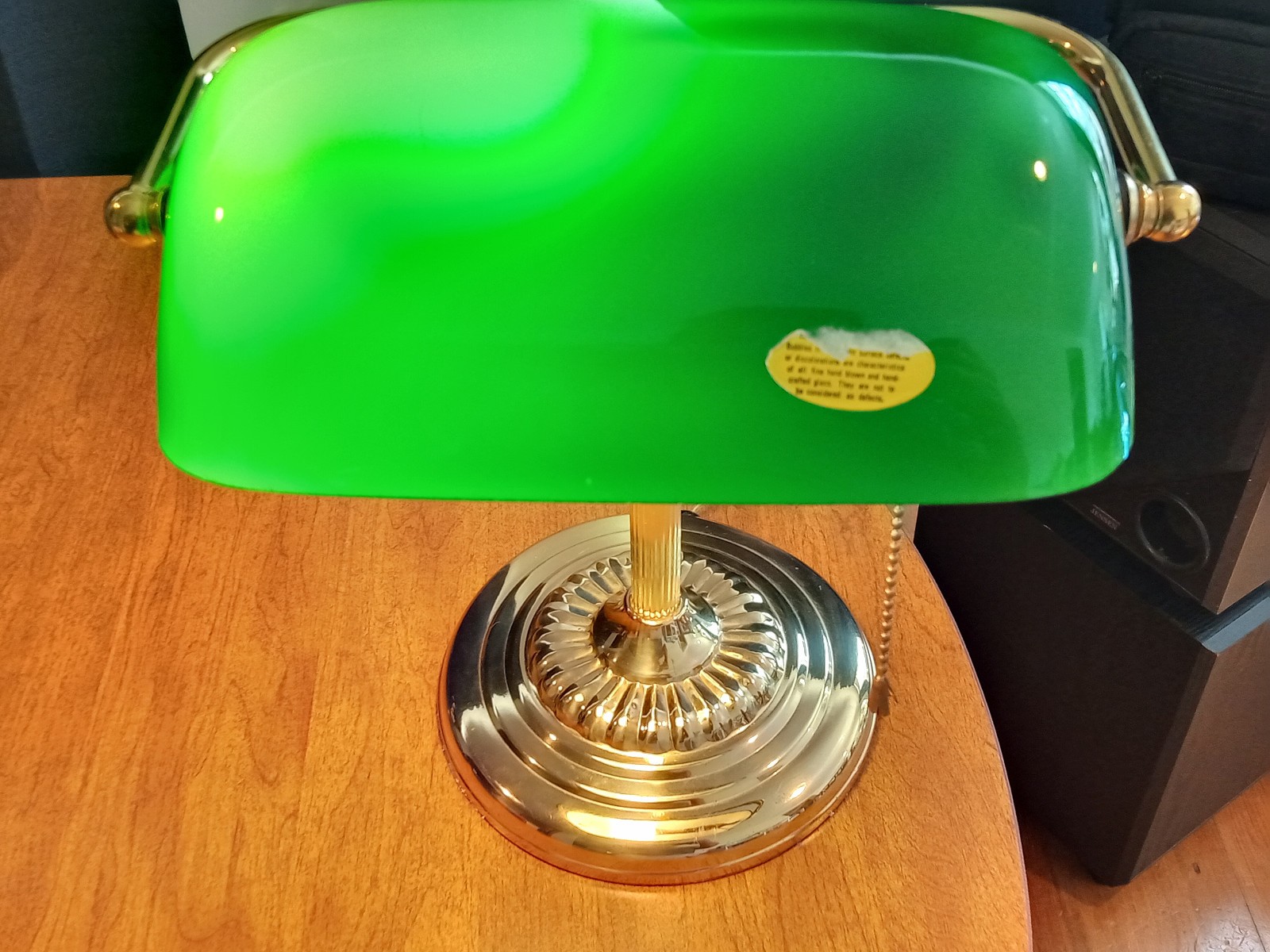 Vintage Underwriters Laboratories Banker’s Lamp Brass Green Shade *Tested*