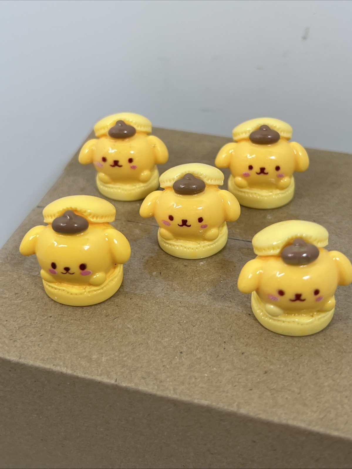 Pompompurin Mini Macaron 1” Resin Figure Lot of 5 Glossy Variant New