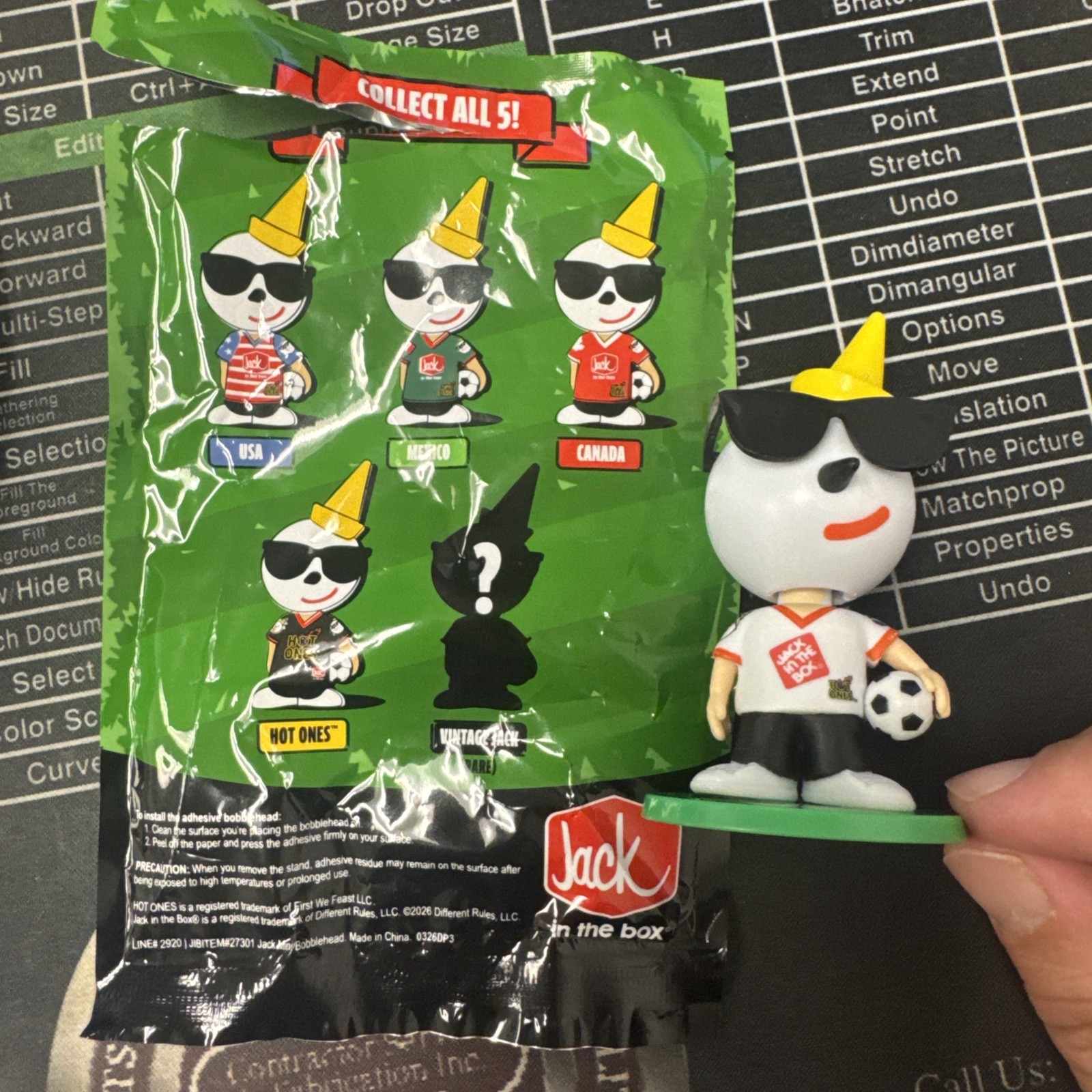 Jack in the Box Mini Soccer World Cup Bobblehead Vintage Jack Rare Jersey!