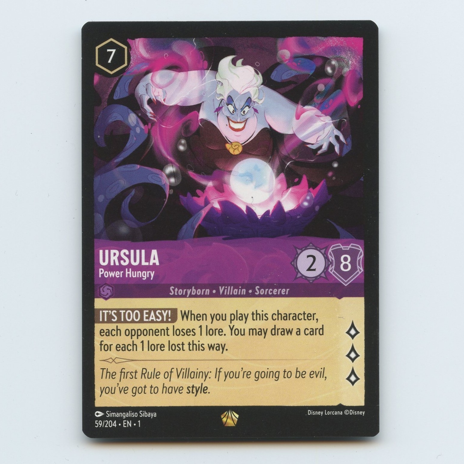 Ursula – Power Hungry 59/204 EN 1 | Legendary Non-Foil | Disney Lorcana TCG