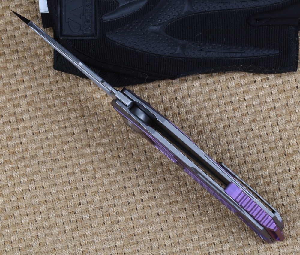 High Quality Maxace Tank Purple Titanium Handle M390 Steel Blade Pocket Knife