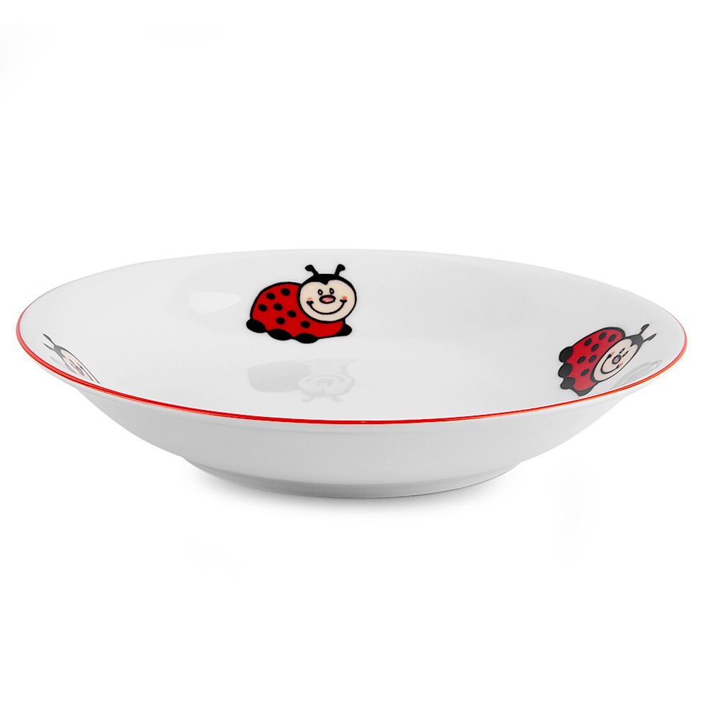 3pc Ladybug Children Dinnerware Set Kids Porcelain Plate Mug Tableware Gift Set