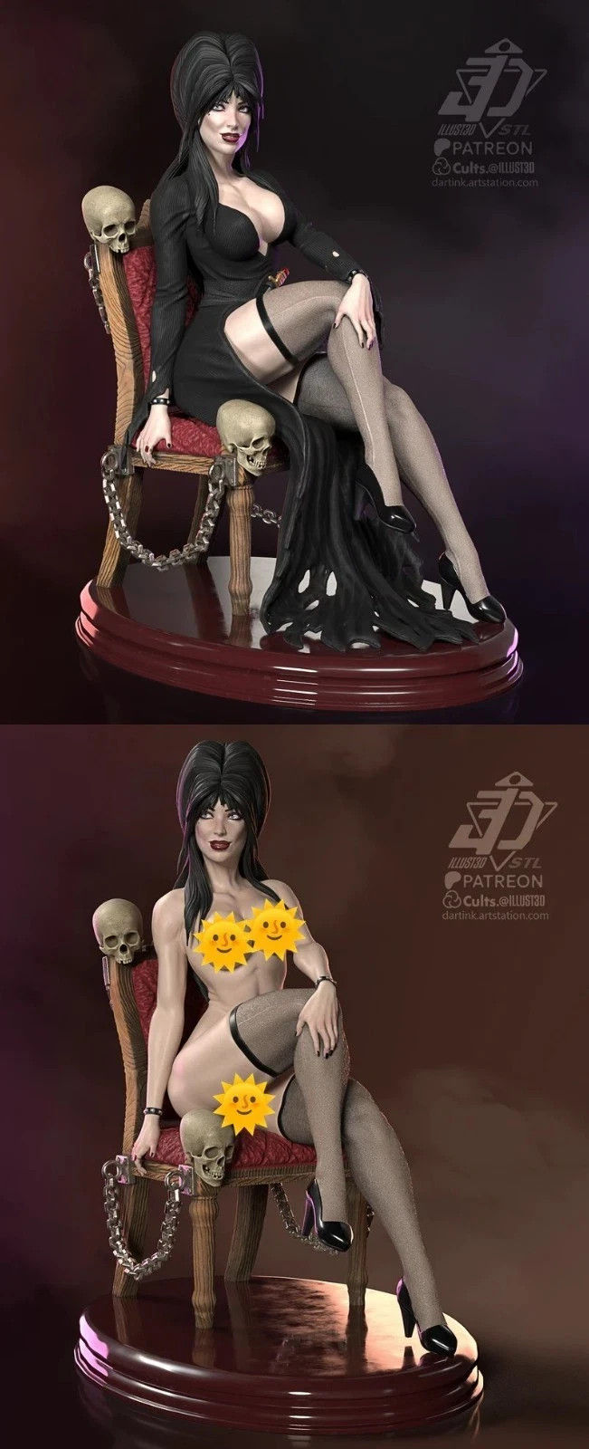 Elvira | NSFW | Mistress of the Dark | UNPAINTED | 1/6 Scale Resin Kit