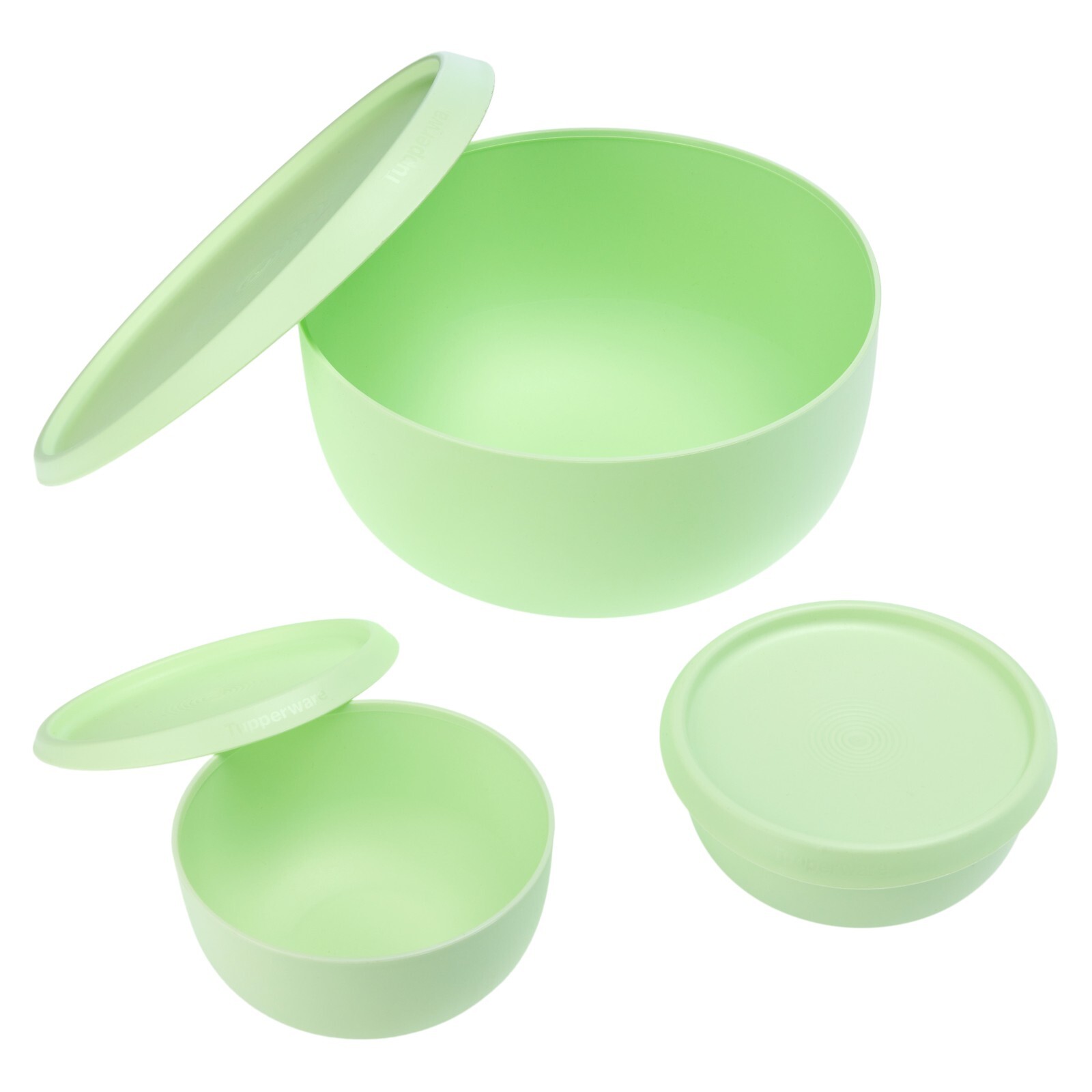 Tupperware 12-piece Blossom Lid Serve & Store Bowl Set-Green-NEW