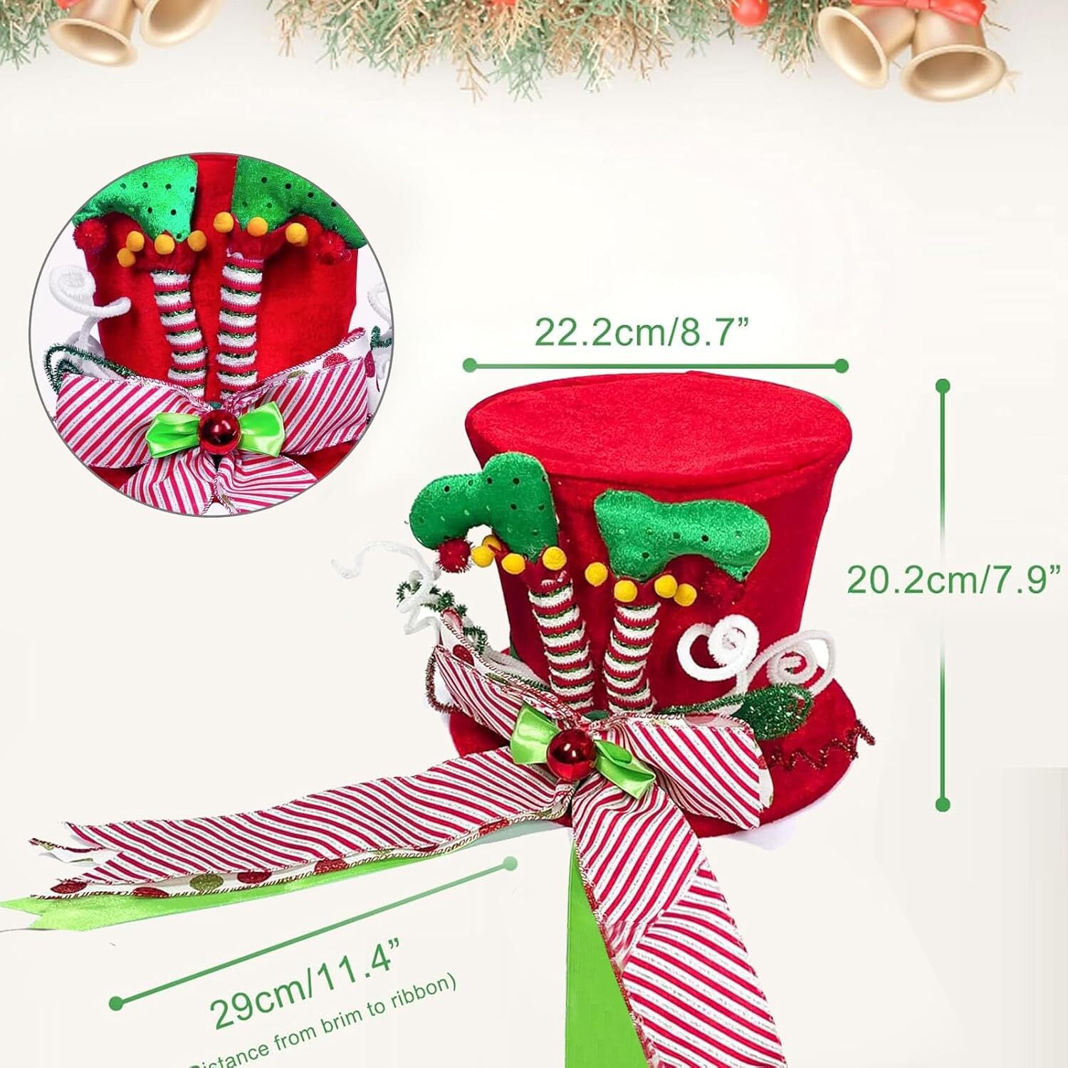 Christmas Tree Topper, Tree Topper,Christmas Tree Decorations with Elf Legs a…