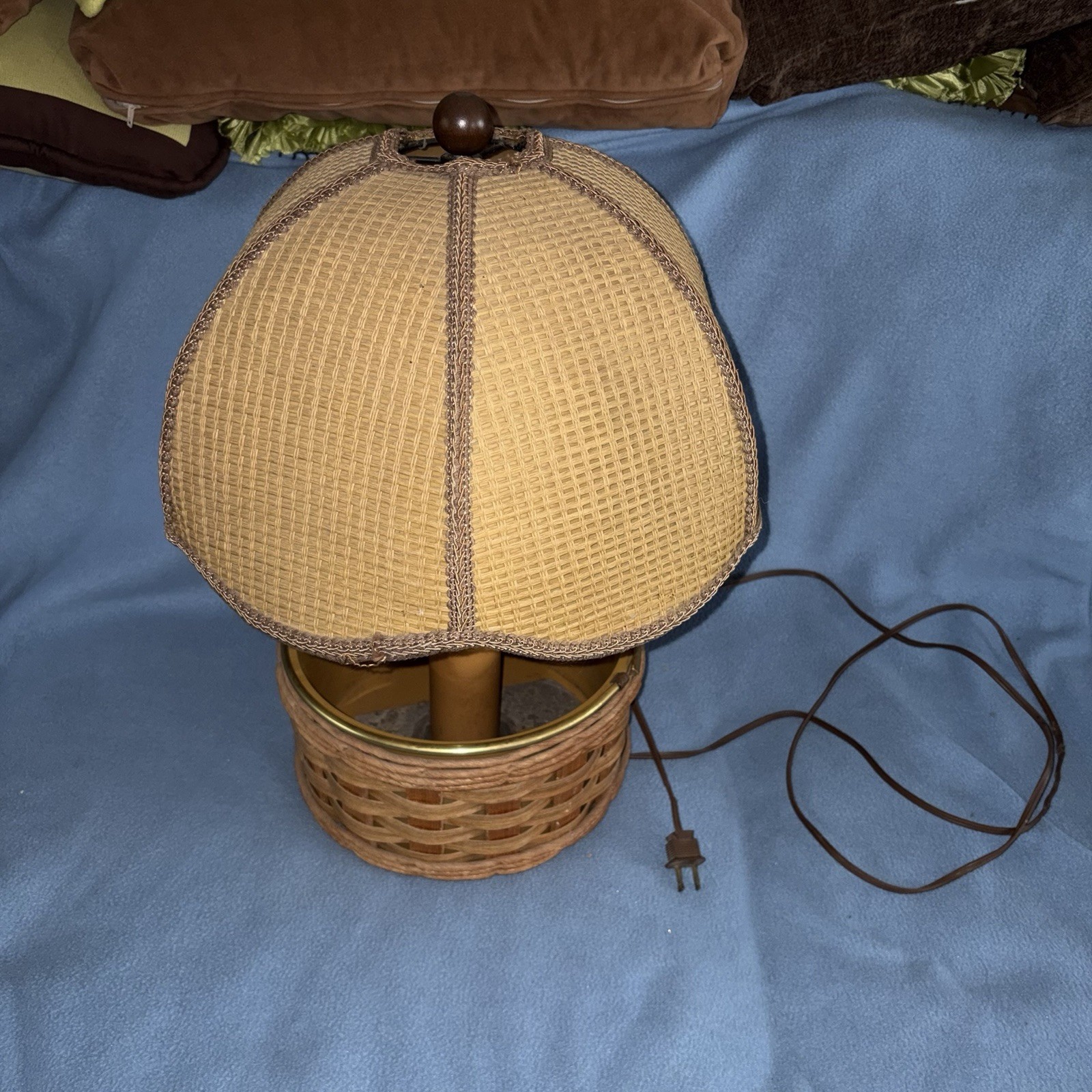 VTG Magic Plantern Planter Portable Lamp Hall Barkan Woven Wicker READ Corded