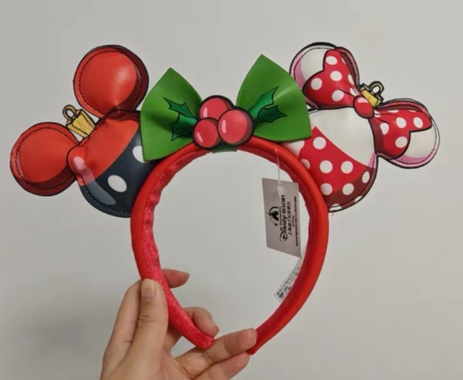 Disney Parks Loungfly Mickey Minnie Ears Christmas Ornament Headband US POST