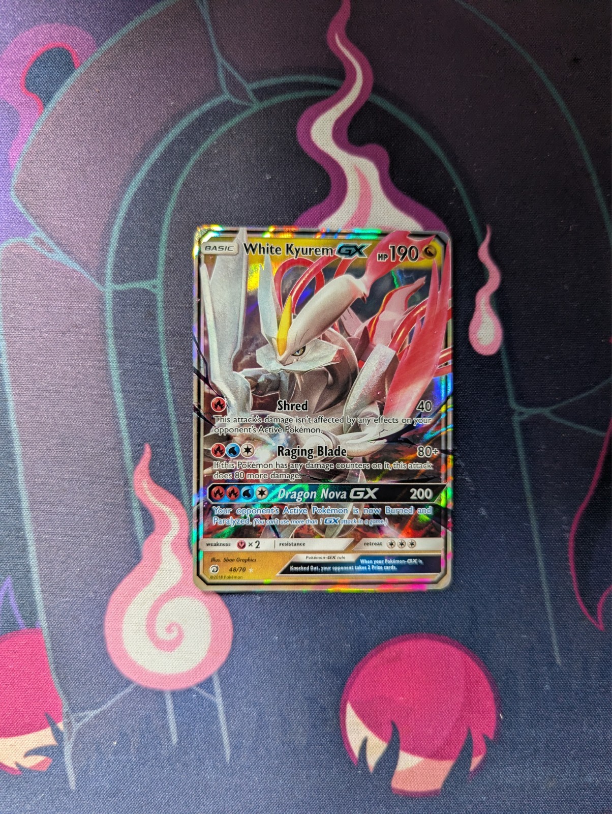 White Kyurem GX 48/70 Dragon Majesty Holo NM/LP