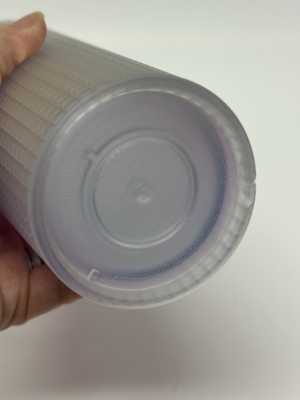 Starbucks 2022 Spring Soft Touch White Unicorn Pearl Grid Iridescent Tumbler