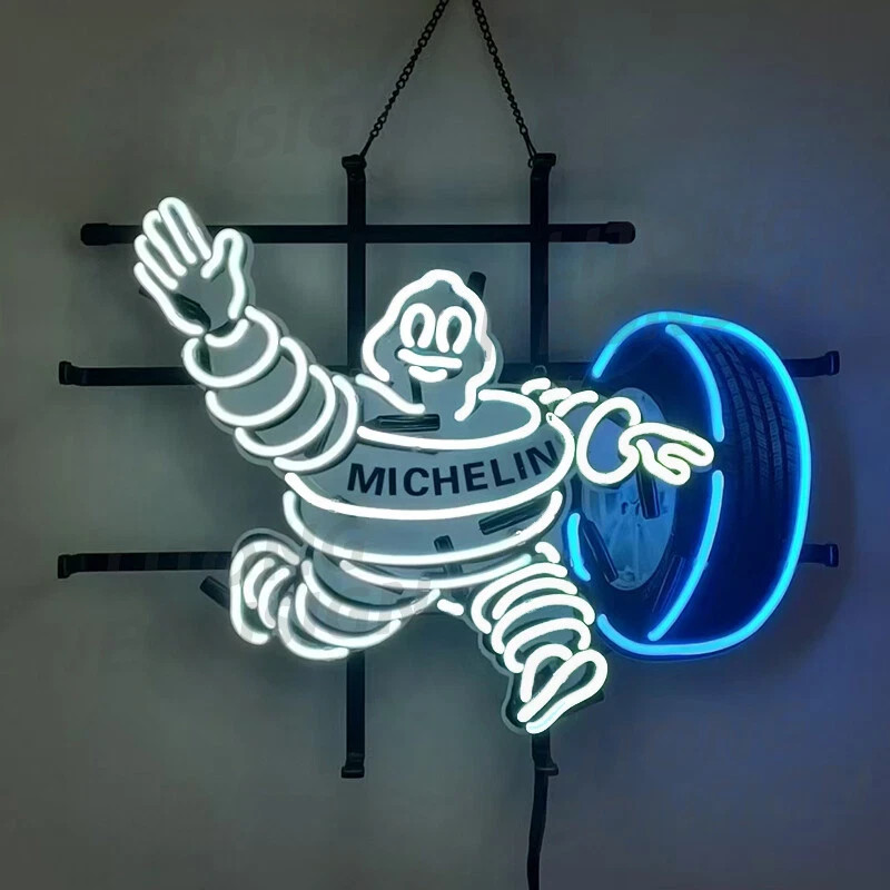 M ichelins Stock Open Tire 20″x16″ Neon Sign With HD Vivid Printing Garage EM