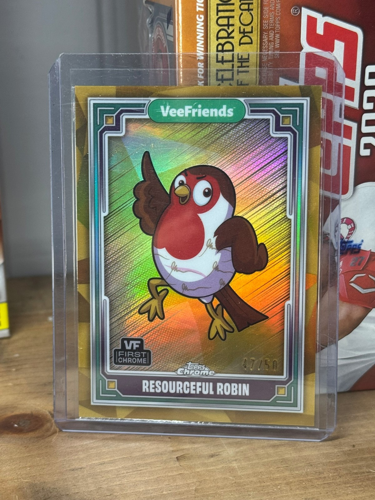 2025 Veefriends Topps Chrome Resourceful Robin Gold Refractor #’d 47/50