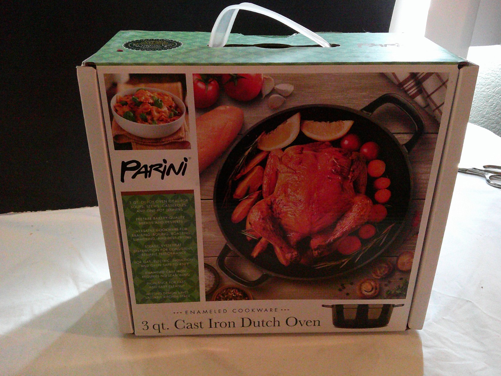 Parini 3 qt. Cast Iron Dutch Oven – Commercial Grade Enameled Cookware NEW