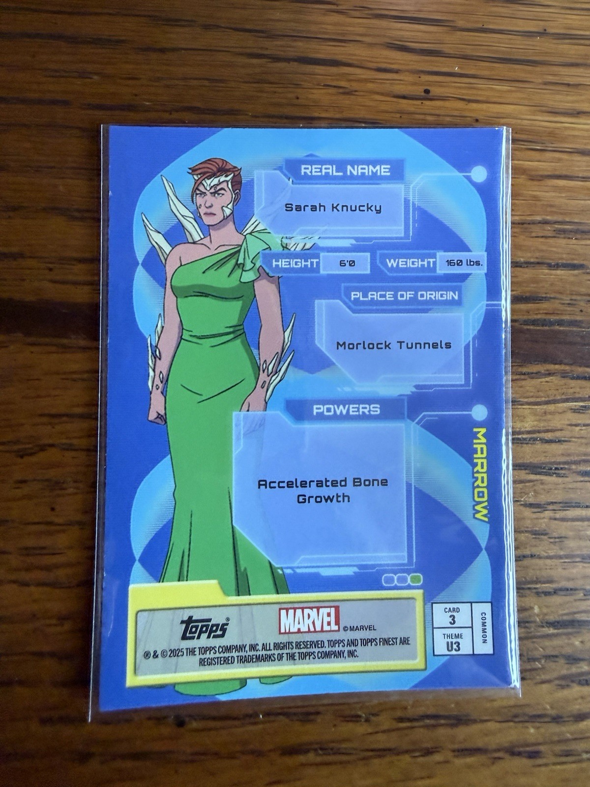 2025 Topps Finest X-Men ’97 MARROW Common Ultimates #3 Marvel Insert