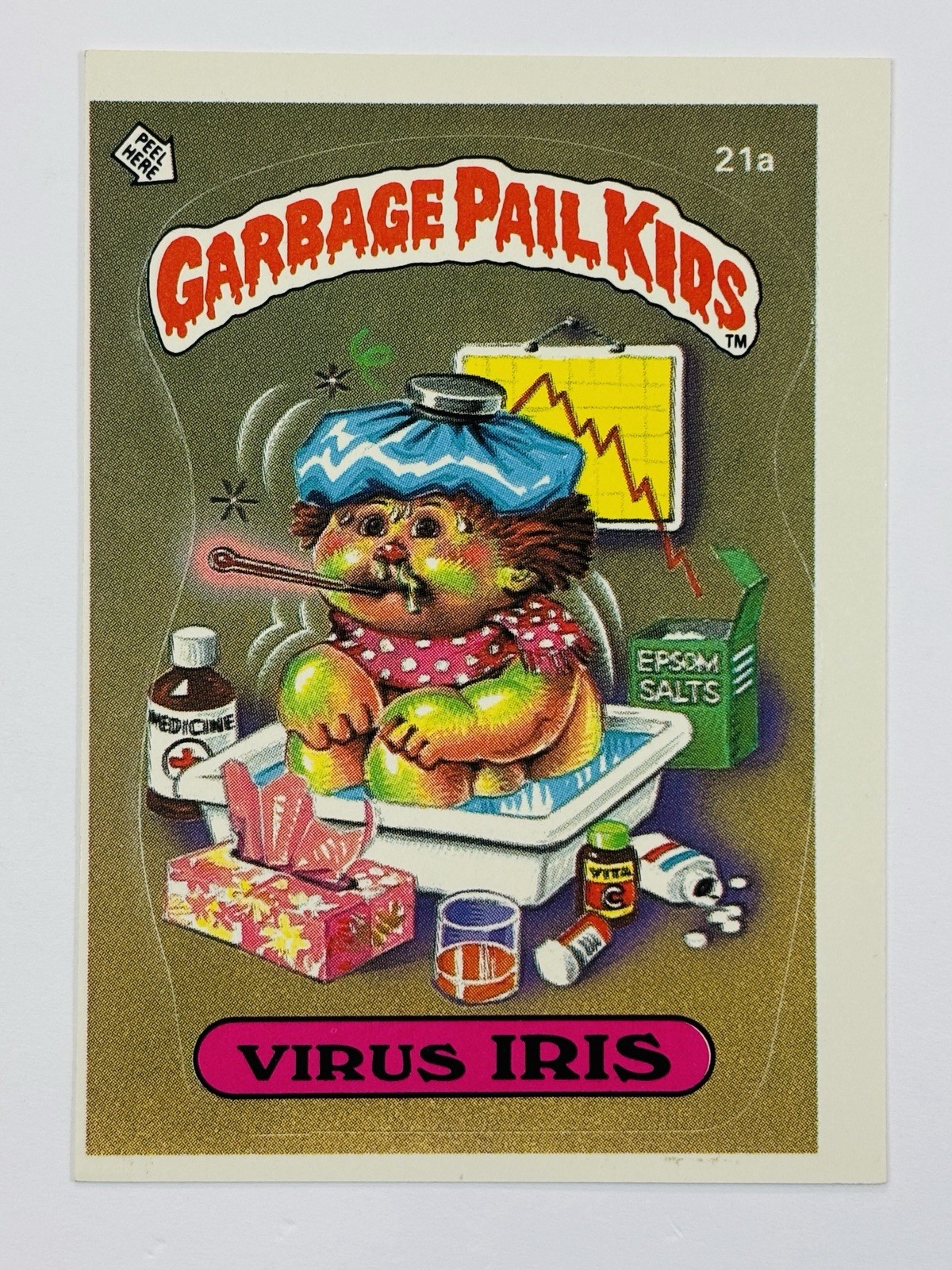 1985 Topps Garbage Pail Kids -Series 1 -Matte #21a VIRUS IRIS (EX) See PICS!