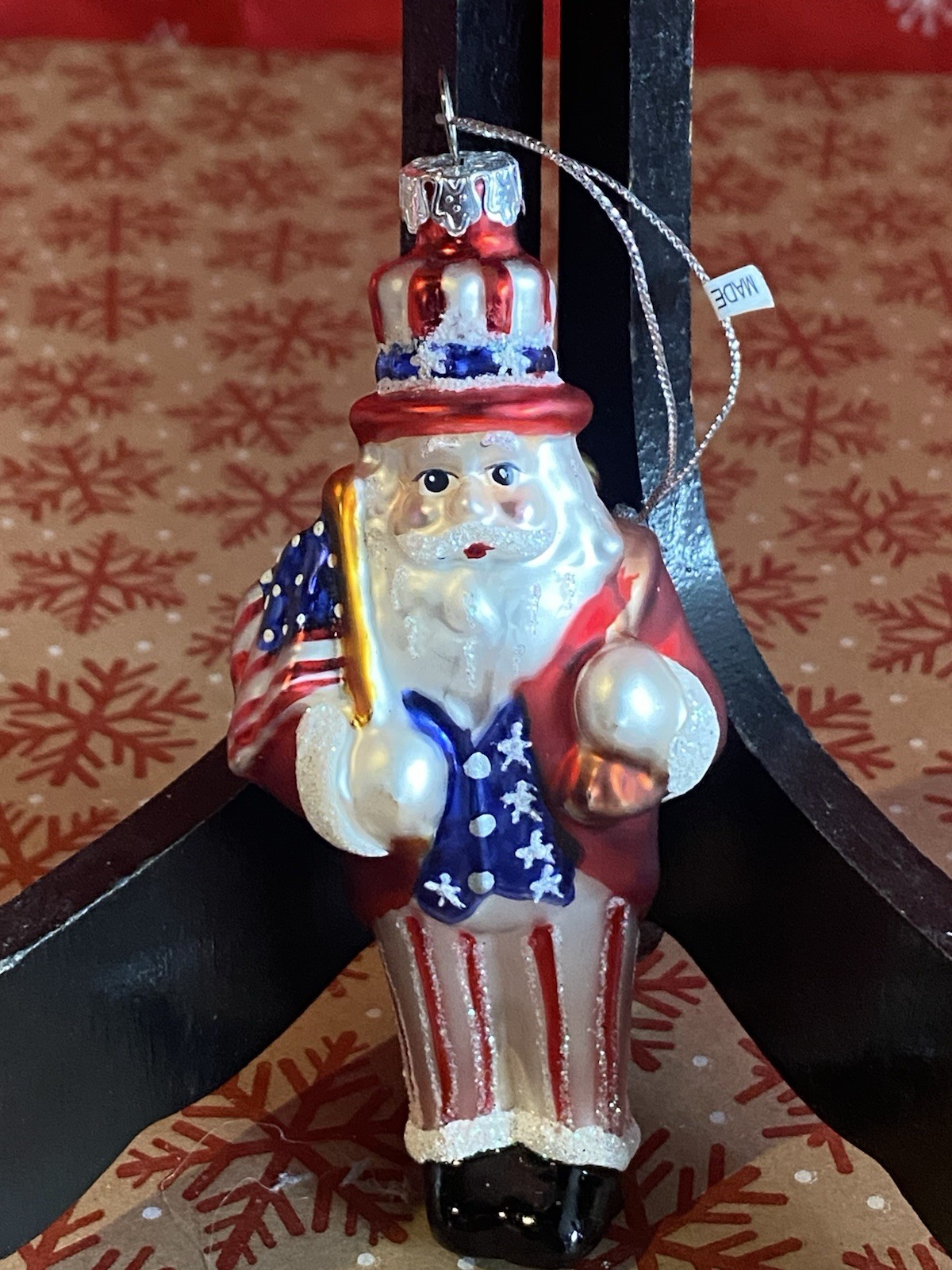 Christopher Radko Patriotic Uncle Sam Santa Ornament