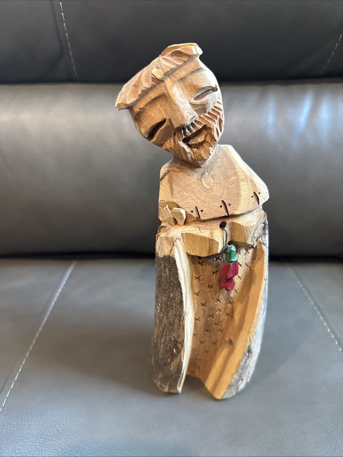 New Mexico Santo Wood Carving San Pasqual Michael Salazar 9”
