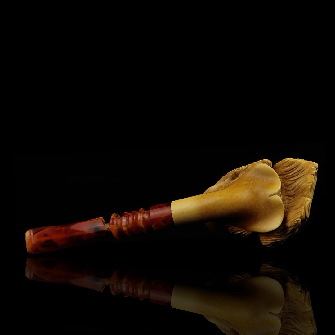 Cavalier Pipe By Adnan Block Meerschaum-NEW Handmade From Turkey W CASE#1134