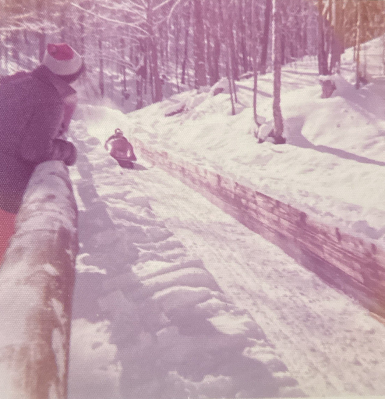 1970s Bobsled Track Winter Sports Snow Fun People Travel Original Photo P20q28