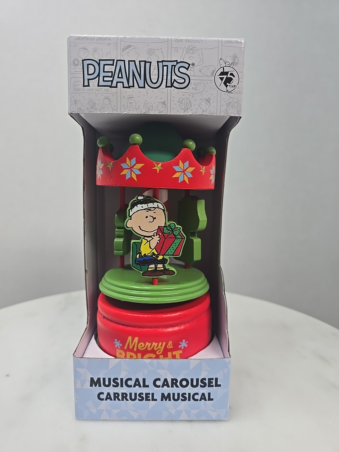 Peanuts Christmas Charlie Brown Musical Carousel Box New in Box