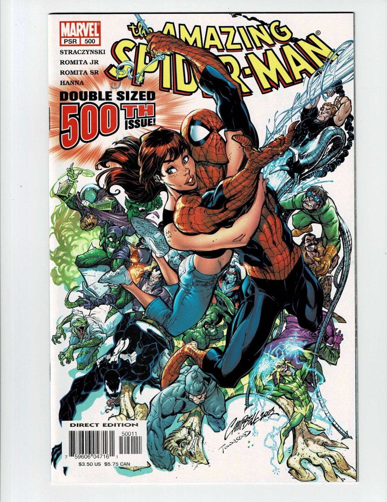 ~ UNCIRCULATED ~ Amazing Spider-Man #500 Near Mint/Mint (9.8) 2003 Marvel Comic