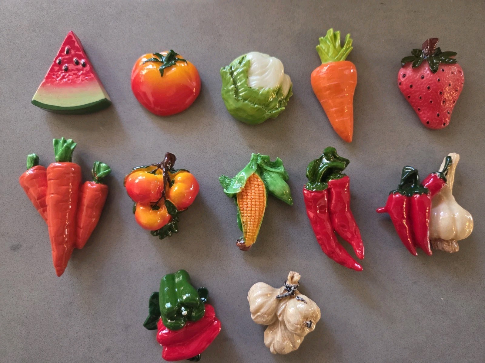 Farm Fresh Vintage Fridge Magnets – Set of 12 Assorted Fruit & Vegetable Decor