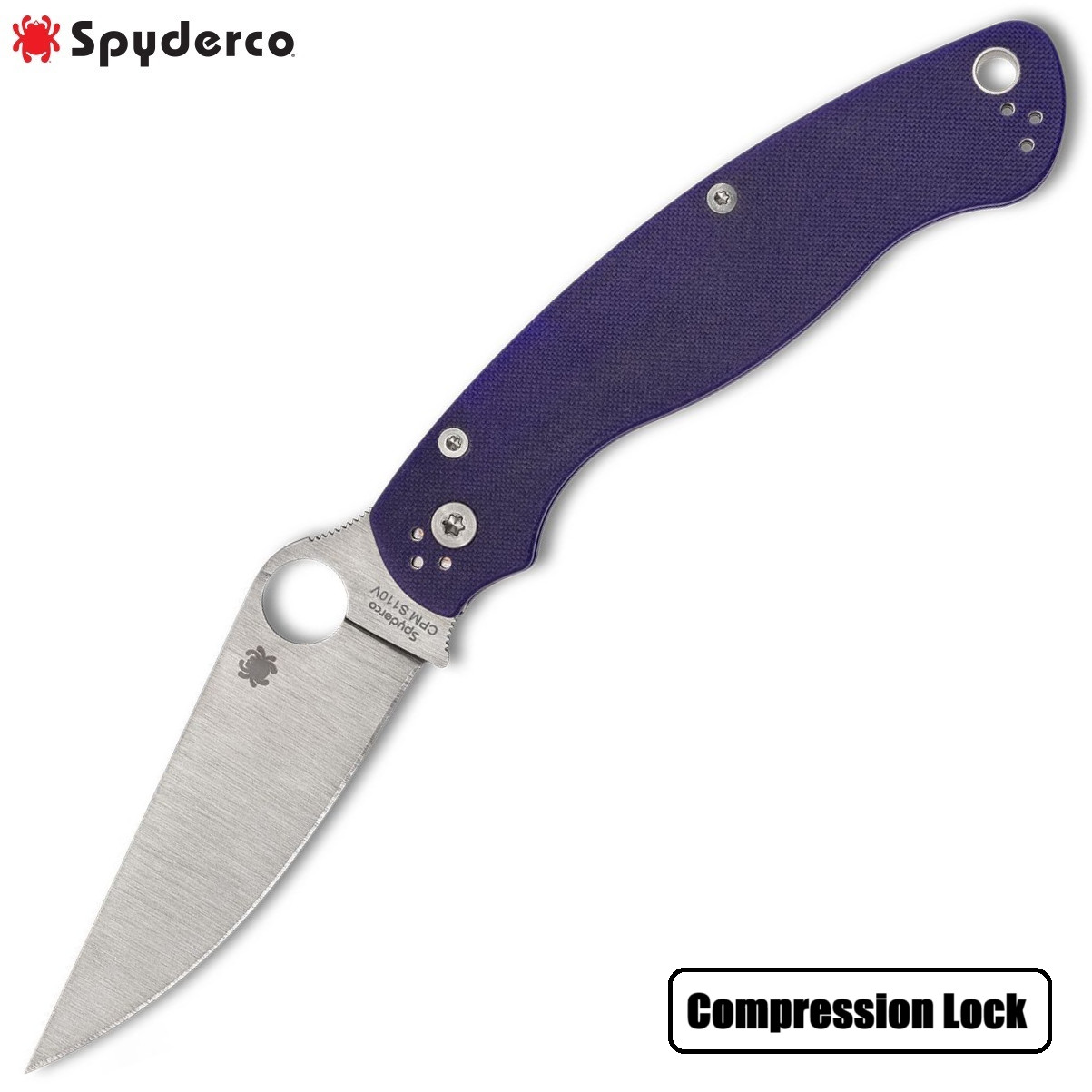Spyderco Military 2.0 Compression Lock S110V Blade Blurple G10 Handles C36GPDBL2