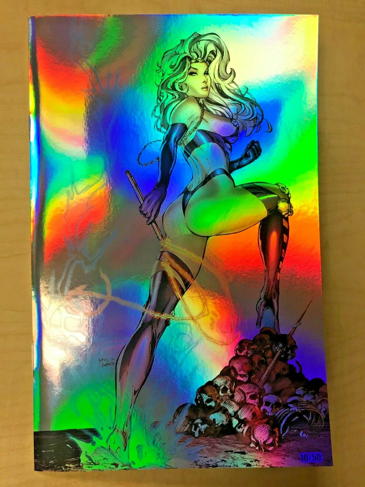 Bad Girl Apocalypse #1 Madam Necra Lady Death Homage CHROME by Mike Debalfo /50