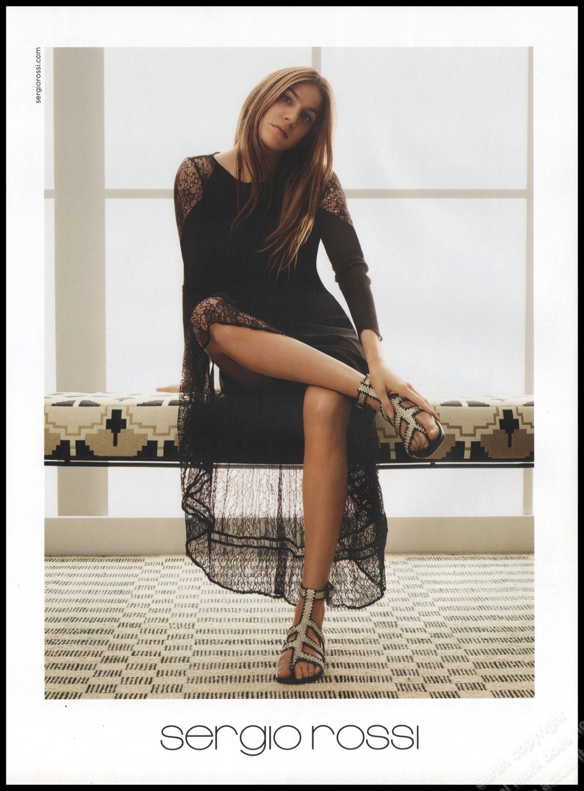 Footwear S Rossi Magazine Print Ad Women Fashion Long Legs shoes 2016-EC