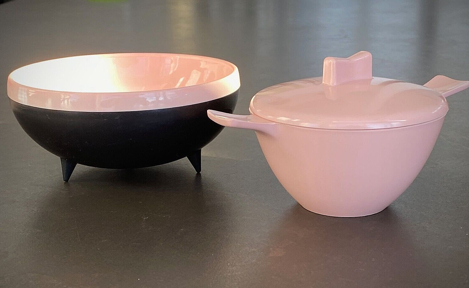 VTG Pink MCM Kitsch Kitchen Decor Lot Reinecke Therm O Bowl MarCrest Melmac Set