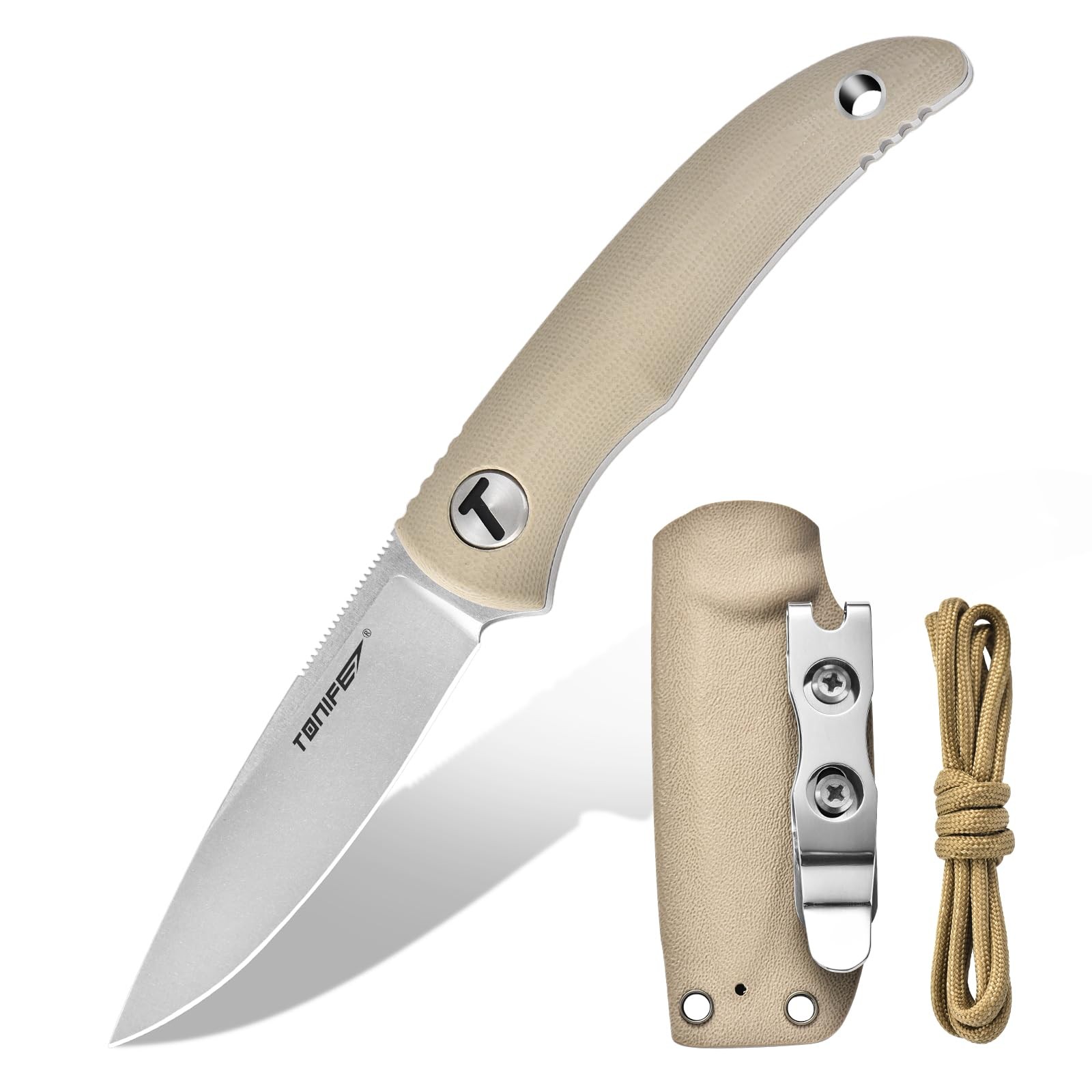 Nova 2.68” Blade Mini Neck Knife Full Tang Fixed Blade Knife with Kydex Sheath