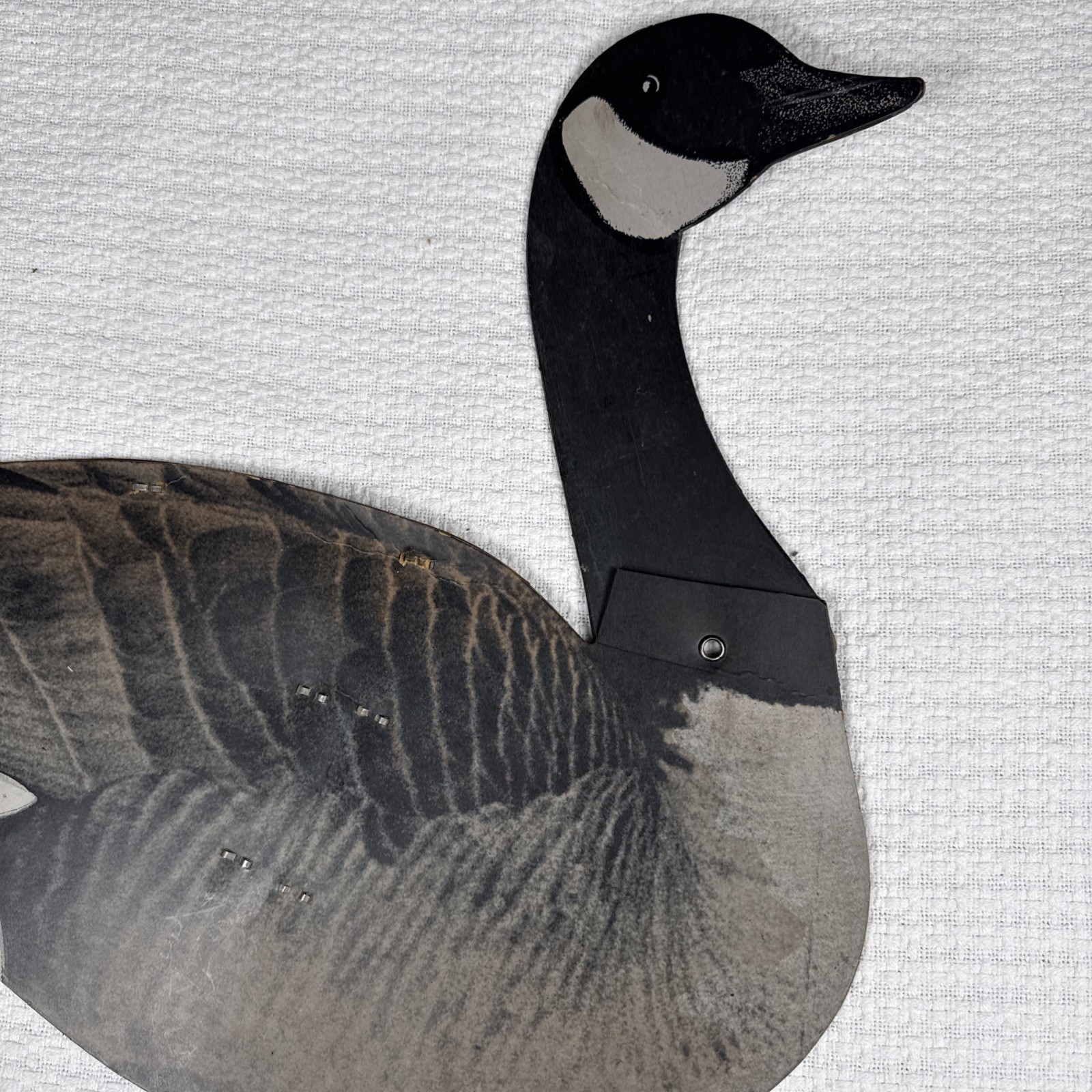 Pair Antique 1940s Johnsons Fireboard Folding Christmas Goose Decoy Canada Geese