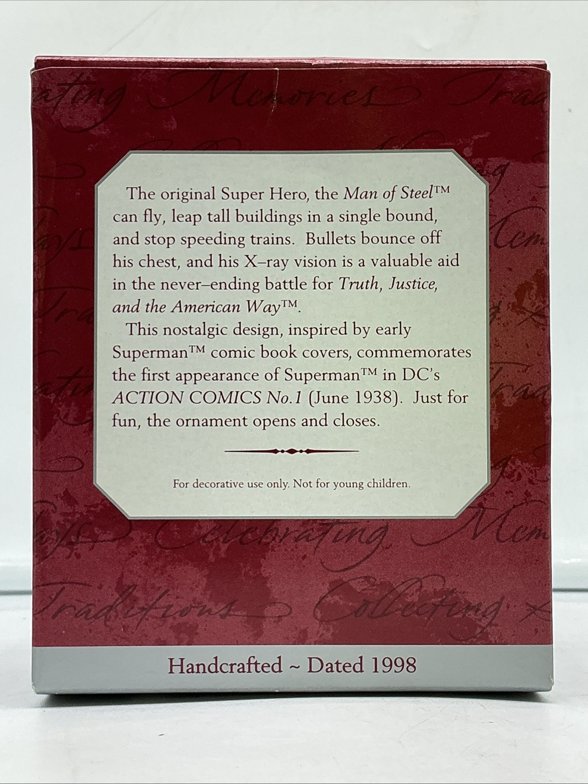 1998 Hallmark Keepsake Superman Commemorative Edition Ornament – FREE SHIPPING