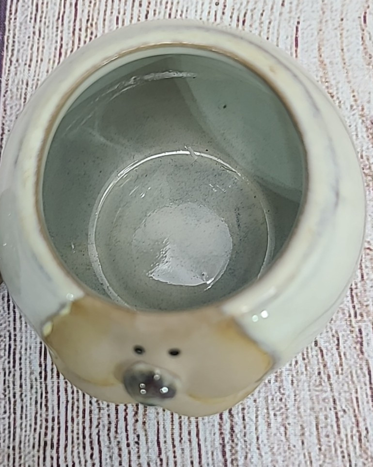 Kirkland’s Potters Garden Santa Head Tealight Holder Trinket Jar Glazed 3.25″