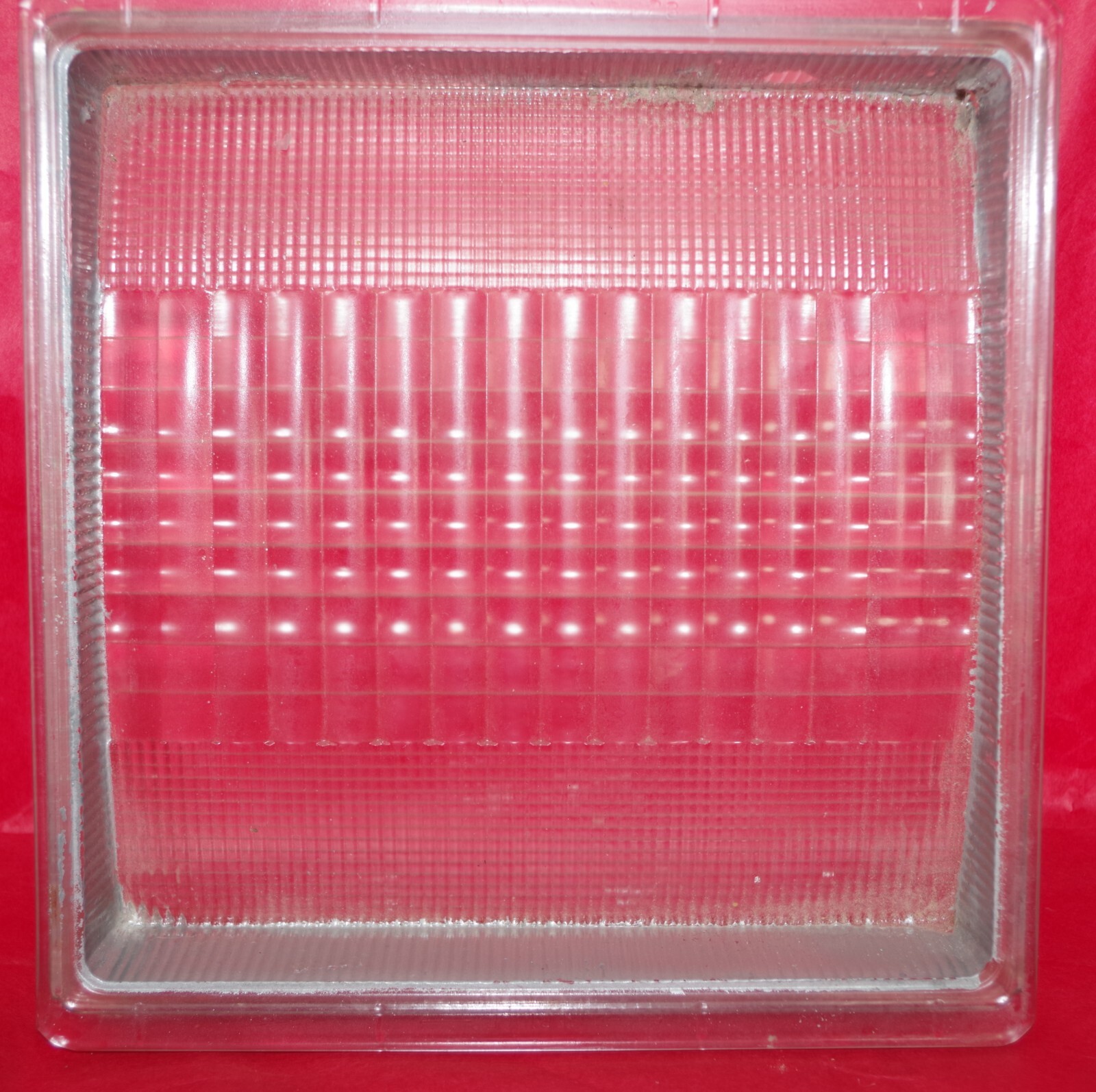Vintage Holophane #823 Corridor Ceiling Mount Metal Frame & Heavy Glass Shade