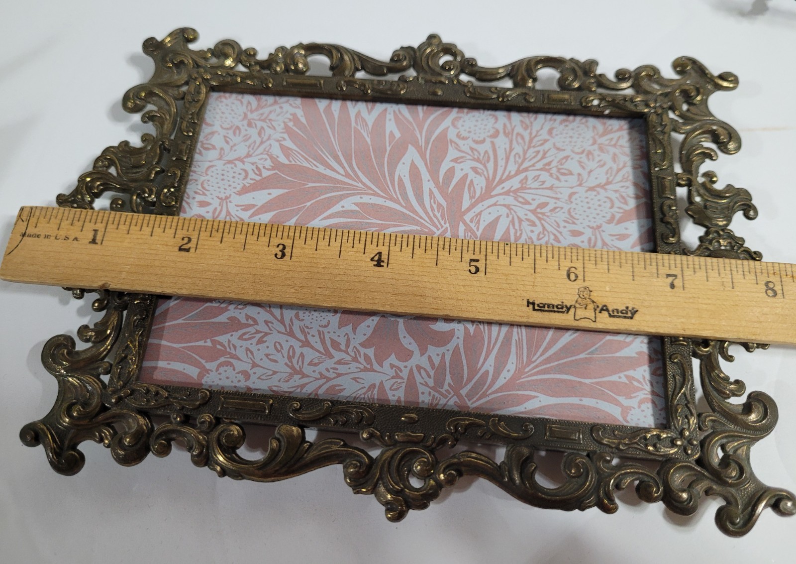 Vintage Solid Brass Depose Picture Frame Made In Italy Ornate Rococo 3.5×5.5 pic
