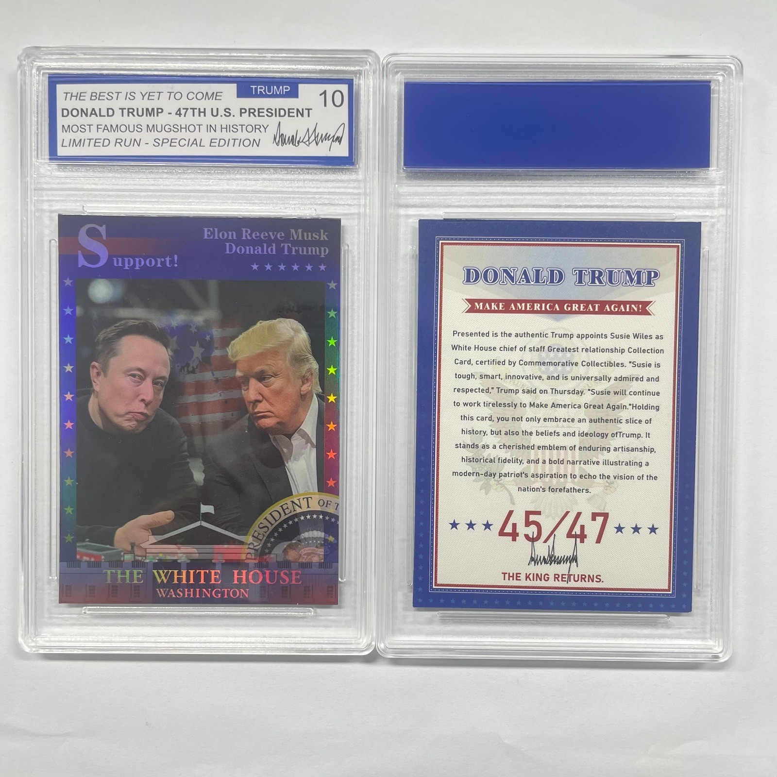 Donald Trump Mugshot Collector’s Trading Card – Gem Mint 10 Rated – Iconic 2026