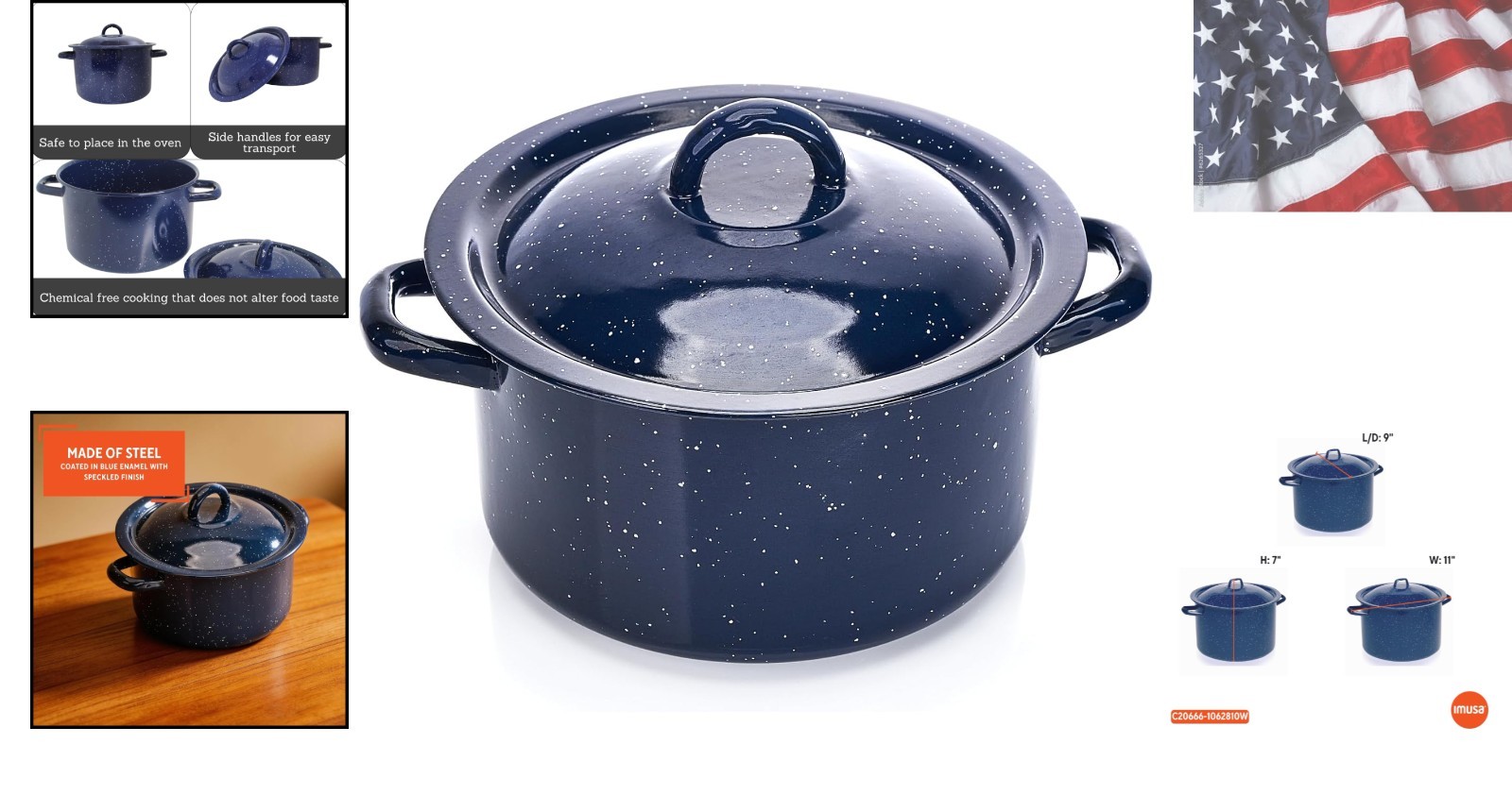 Versatile 4-Quart Speckled Enamel Stock Pot with Lid – Stylish Kitchen Essential